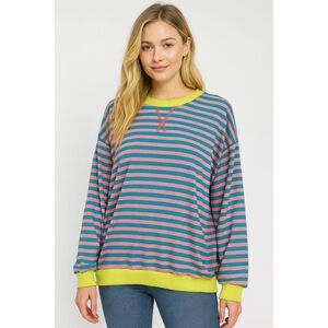 Amazon striped oversized crewneck sweater size M